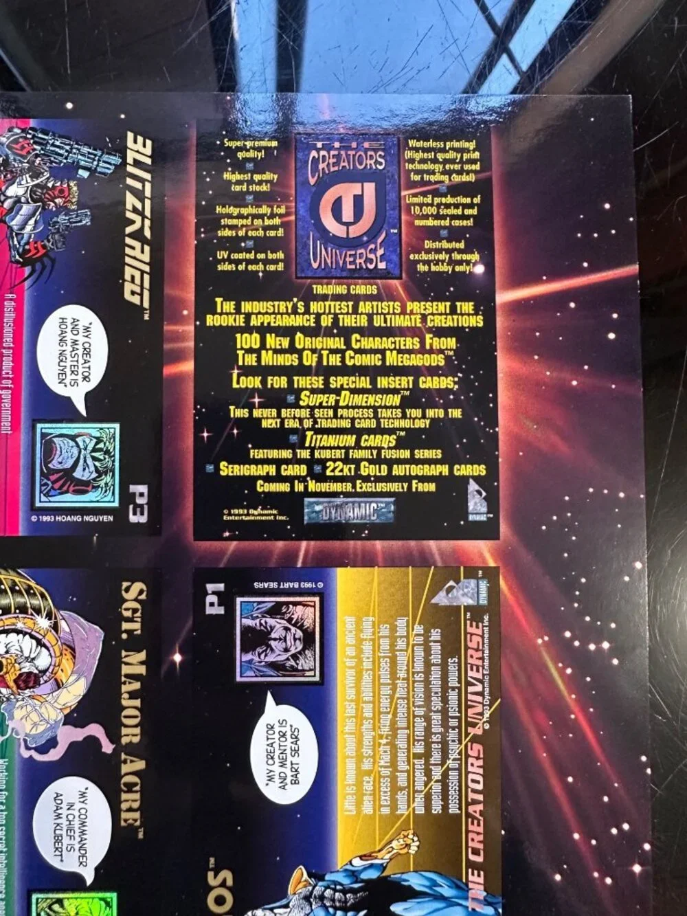 Vintage 1993 Dynamic Entertainment Creators Universe Uncut Promo Card Sheet Feat - Picture 9 of 11